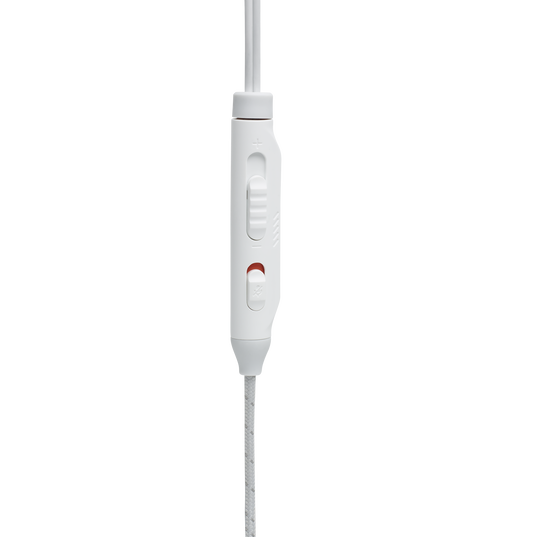 JBL Quantum 50 - White - Wired in-ear gaming headset with volume slider and mic mute - Detailshot 3